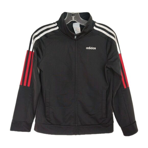 adidas Other - Adidas Full-Zip Jacket Youth Boy's M (10/12) Black Long Sleeves Embroidered Logo
